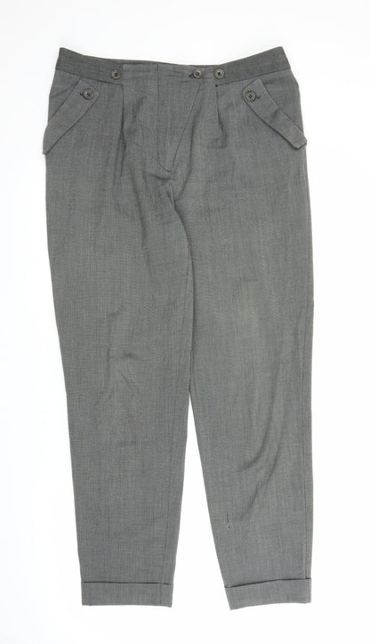 New Look Womens Grey   Carrot Trousers Size 12 L26 in