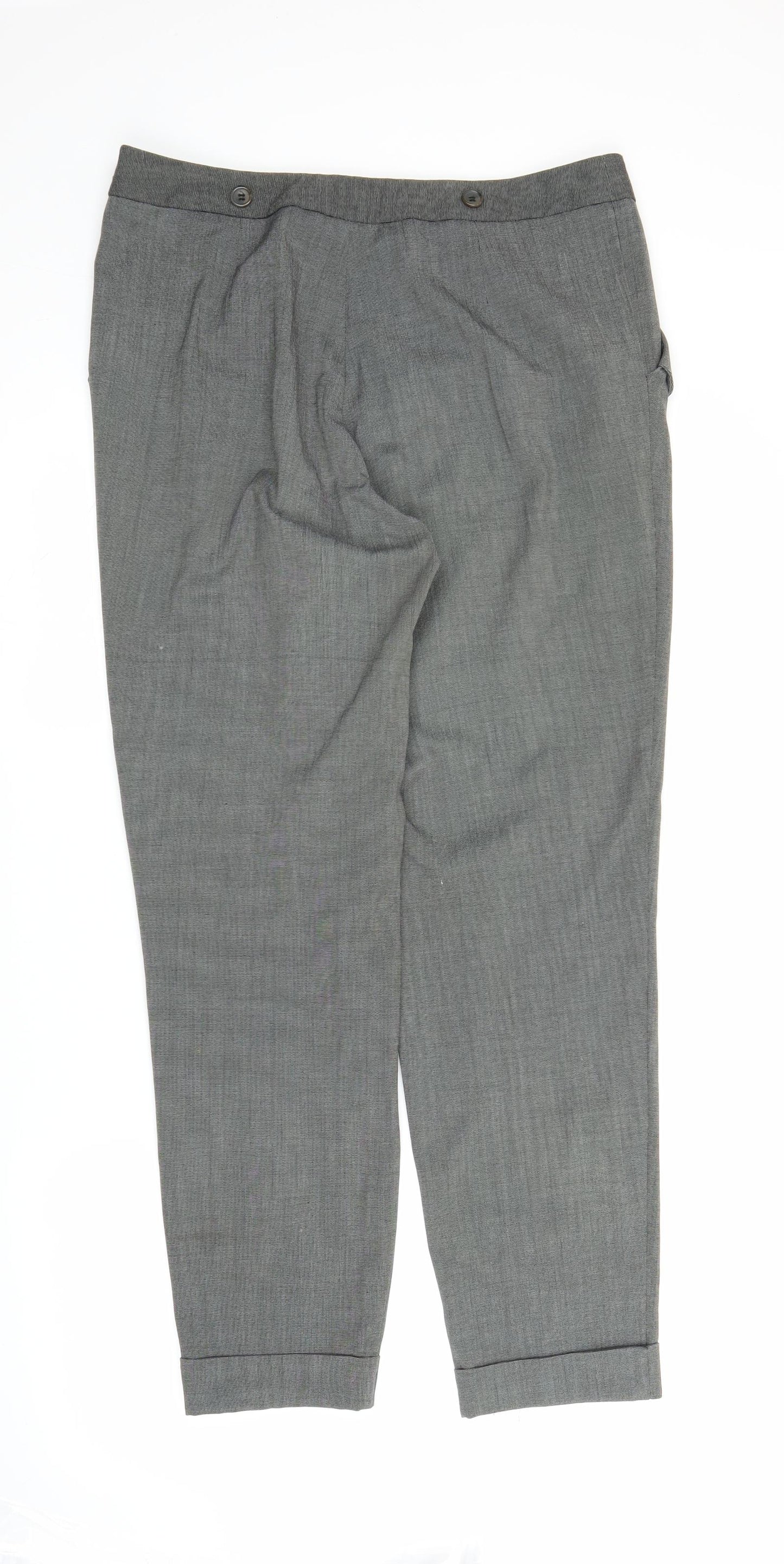 New Look Womens Grey   Carrot Trousers Size 12 L26 in