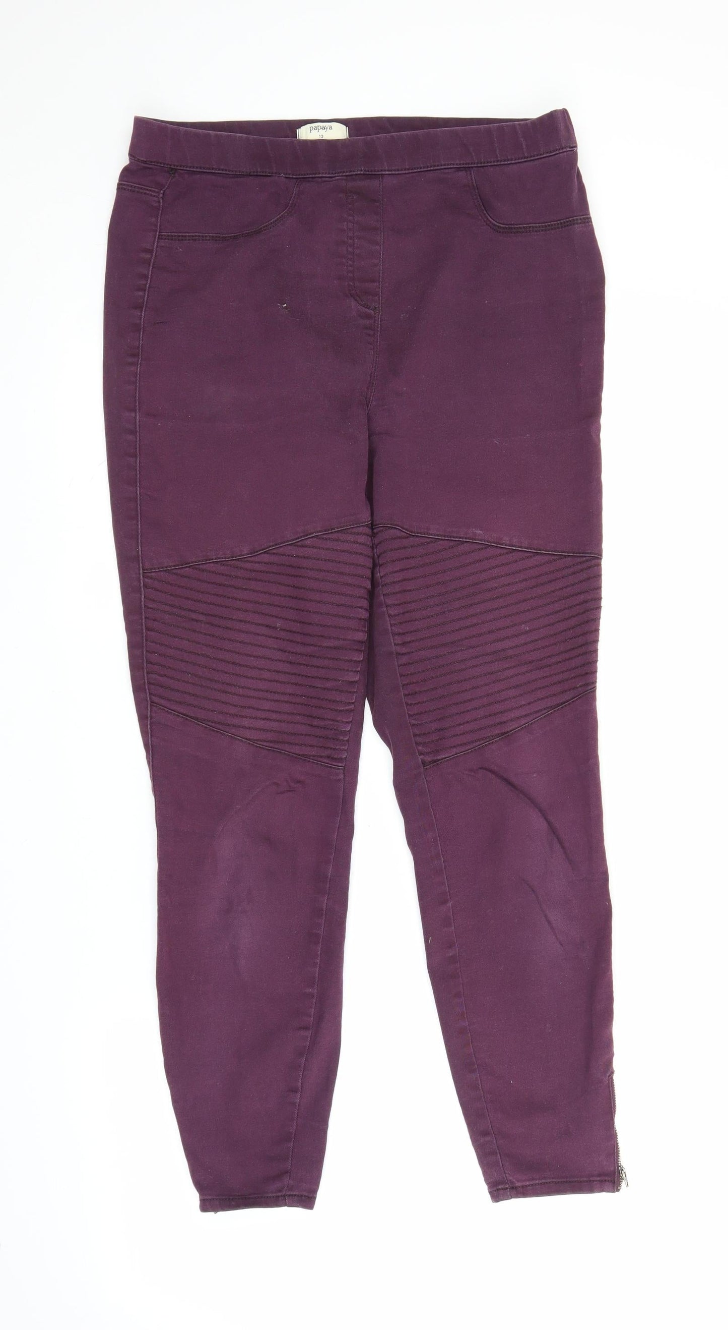 Womens UK Size 12 Papaya Regular Fit Jegging Purple Jeans
