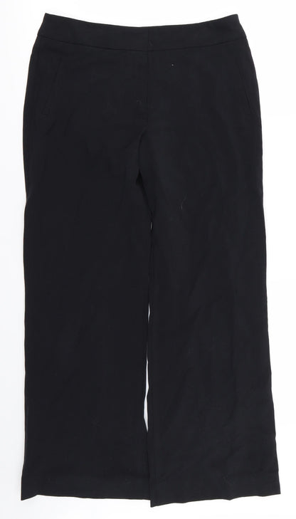 m&s Womens Black   Trousers  Size 10 L28 in