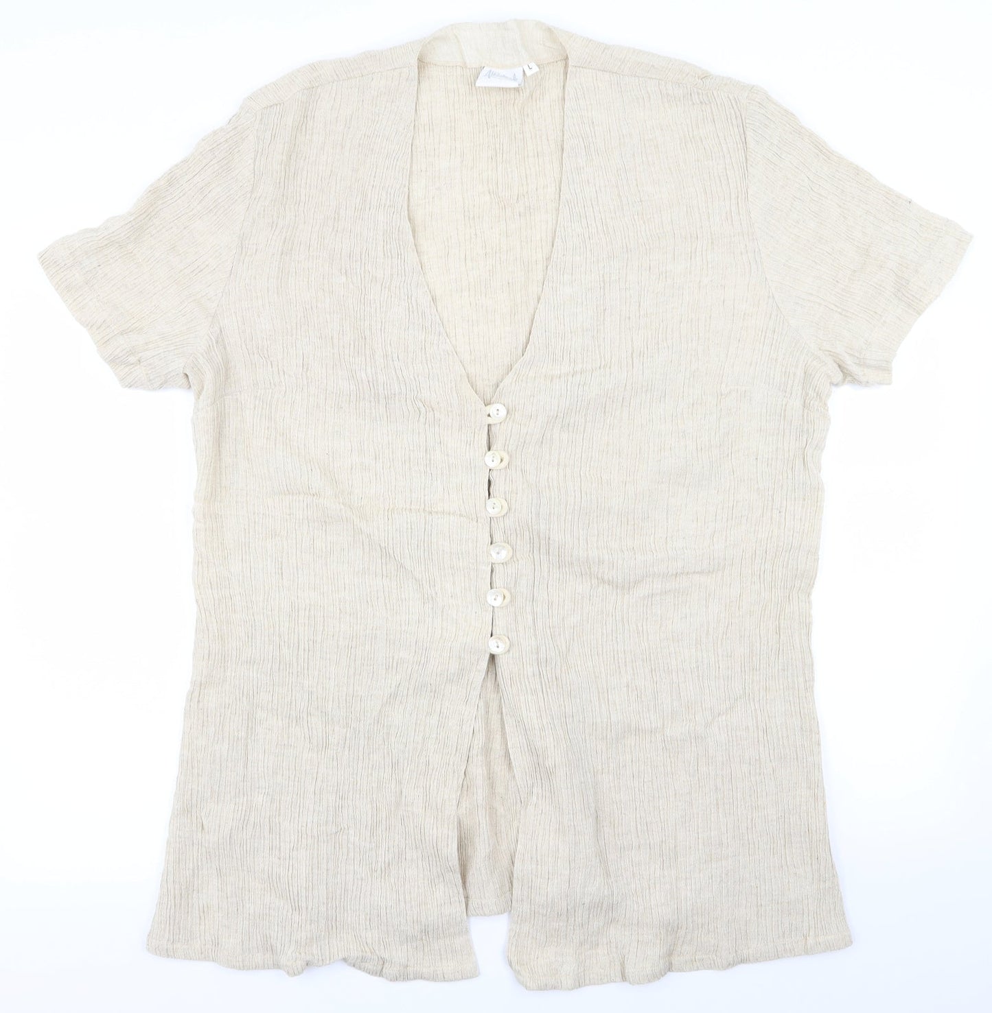 AWOMOLE Womens Beige   Basic T-Shirt Size L