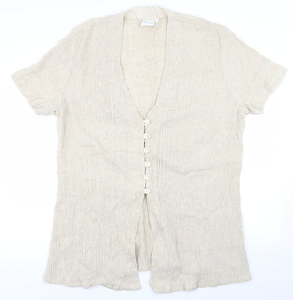AWOMOLE Womens Beige   Basic T-Shirt Size L
