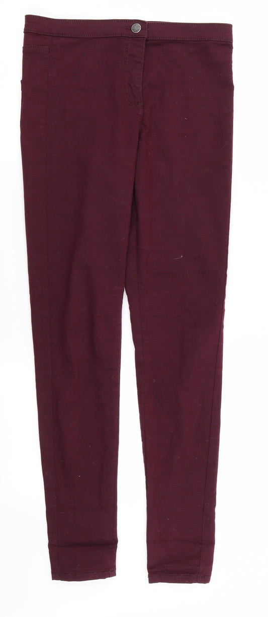 Womens UK Size 8 DENIM AND CO Regular Fit Skinny Red Jeans