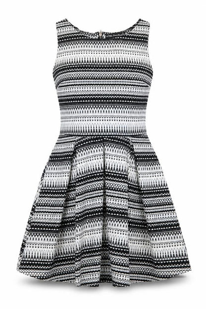 MELA LOVE LONDON Womens White Geometric  Fit & Flare  Size 10