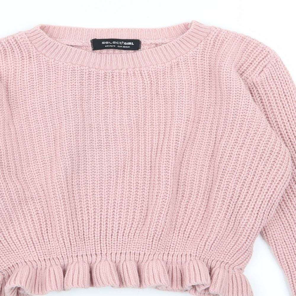 select  Girls Pink   Pullover Jumper Size 14 Years