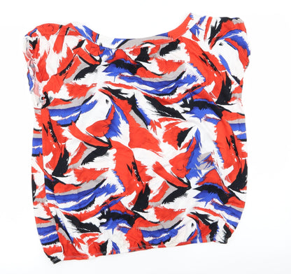 Maria Kaveva Womens Multicoloured Geometric  Basic T-Shirt Size 18