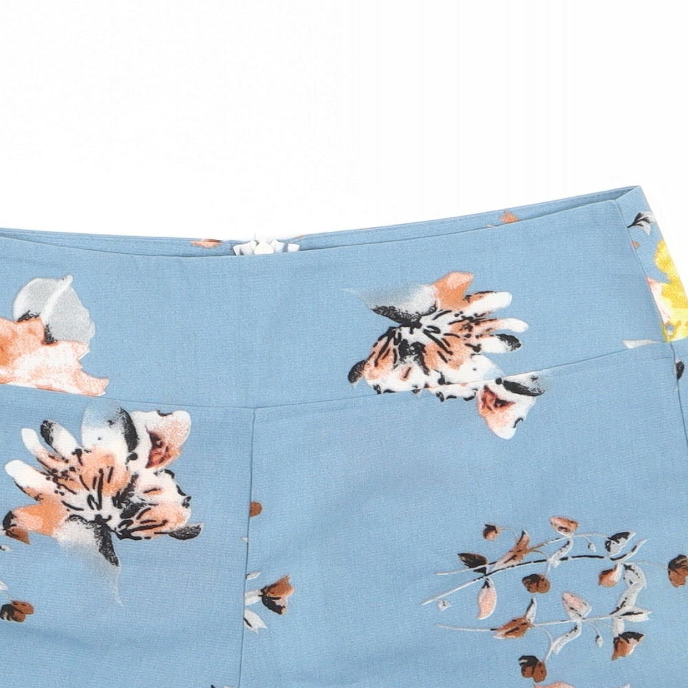 prewornq Womens Black Floral  Hot Pants Shorts Size S