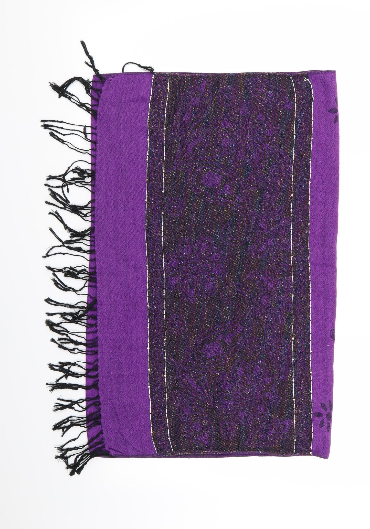 Preworn Womens Purple Geometric   Scarf