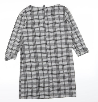 Primark Womens Grey Check  T-Shirt Dress  Size 8