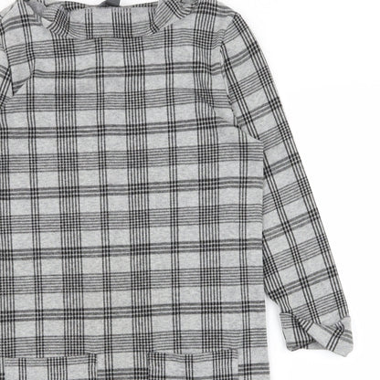 Primark Womens Grey Check  T-Shirt Dress  Size 8