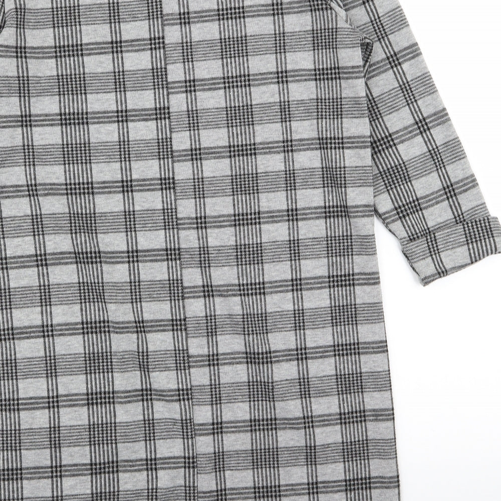 Primark Womens Grey Check  T-Shirt Dress  Size 8