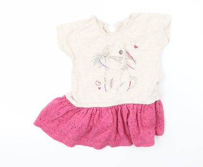 Matalan Girls Beige   Fit & Flare  Size 9-12 Months