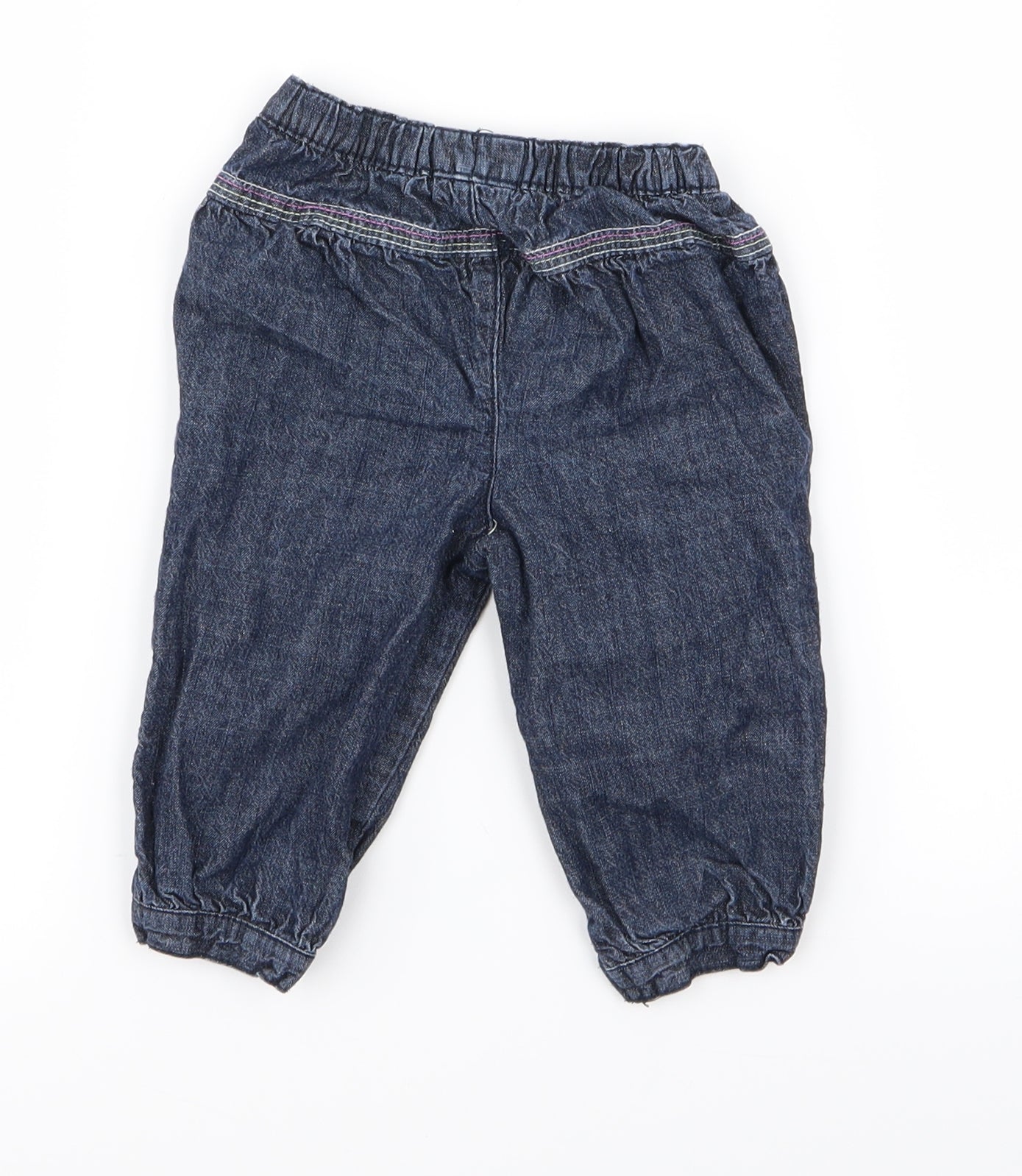 F&F Girls Blue   Cargo Trousers Size 6-9 Months