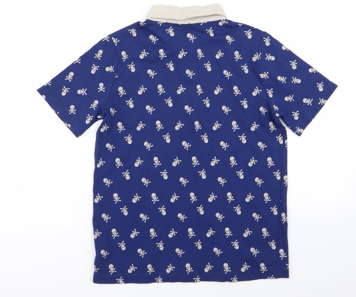 boys Boys Blue   Basic Polo Size 9-10 Years  - skull print