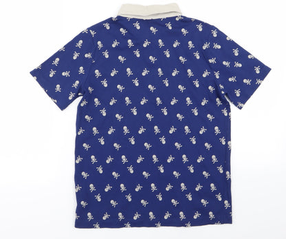 boys Boys Blue   Basic Polo Size 9-10 Years  - skull print