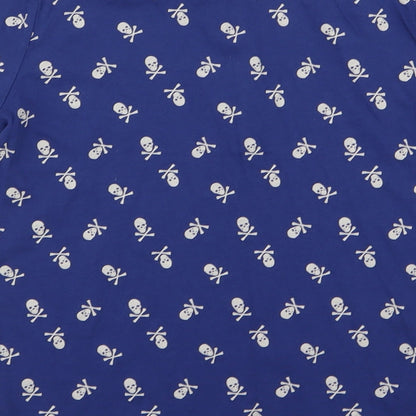 boys Boys Blue   Basic Polo Size 9-10 Years  - skull print