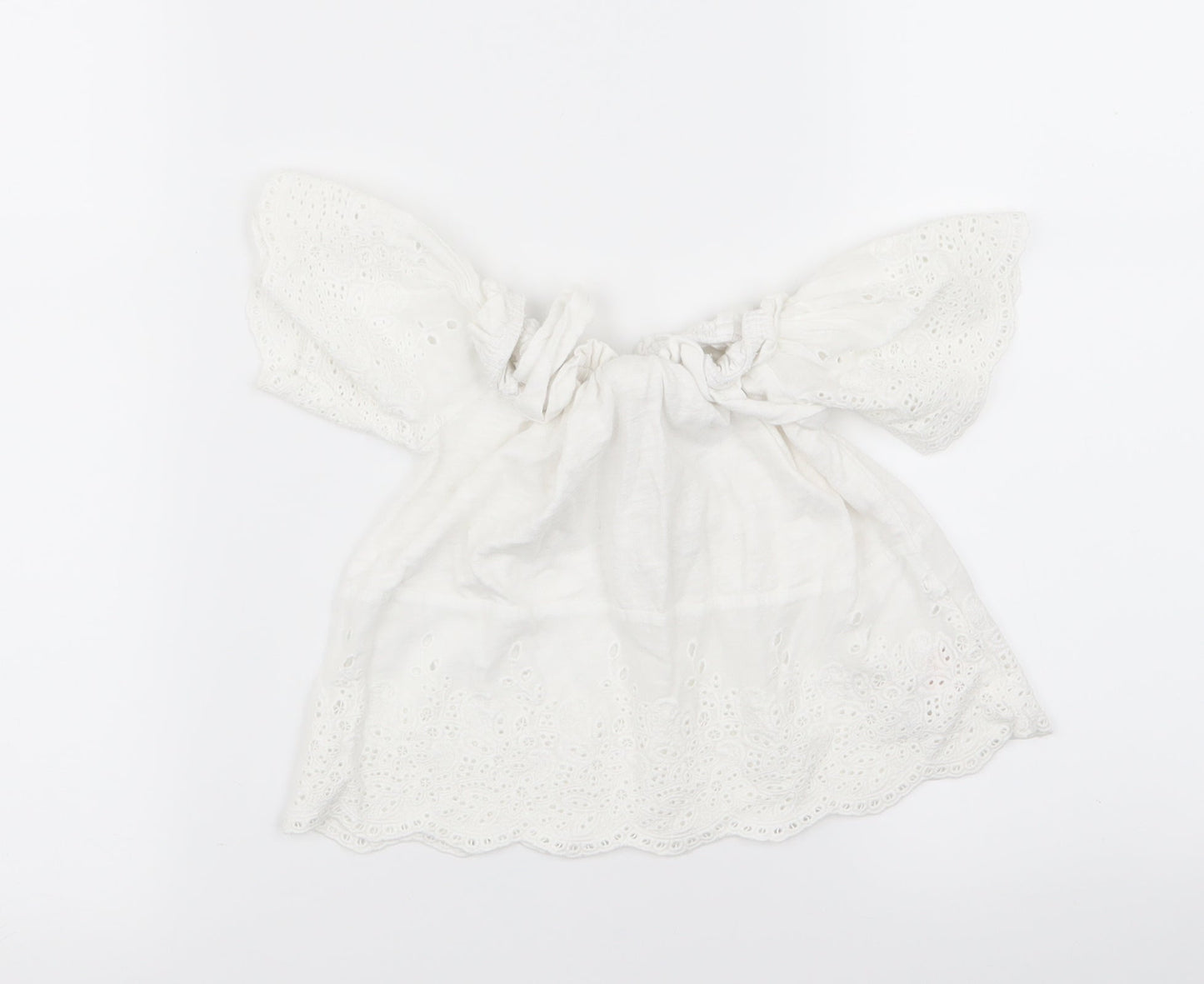 F&F Girls White Floral  Basic T-Shirt Size 6-7 Years