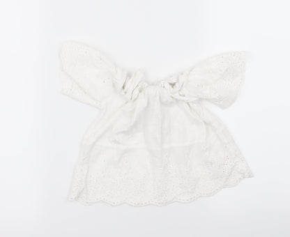 F&F Girls White Floral  Basic T-Shirt Size 6-7 Years