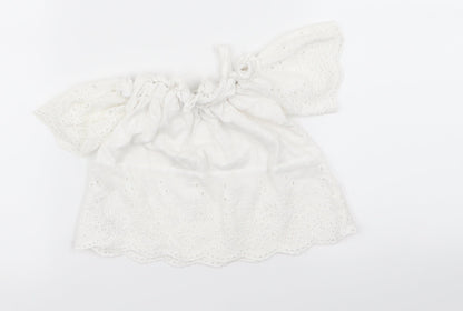 F&F Girls White Floral  Basic T-Shirt Size 6-7 Years