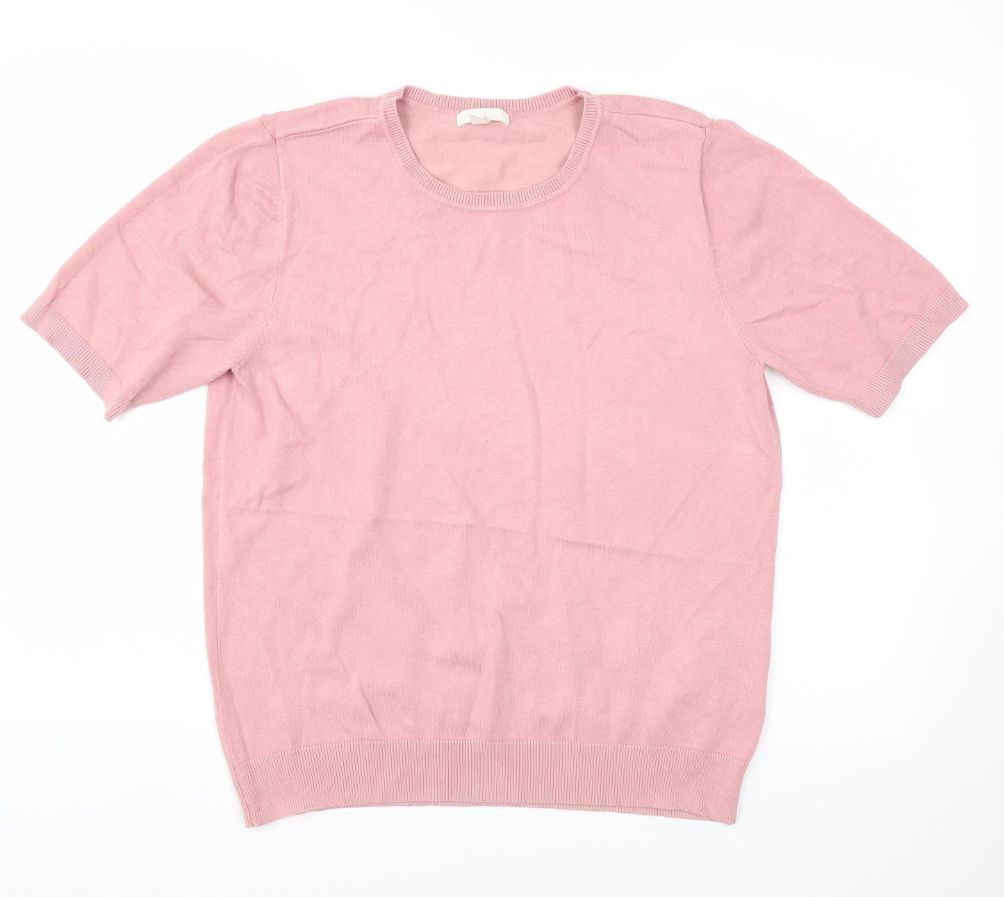 Womens UK Size M H&M Pink Basic T-Shirt