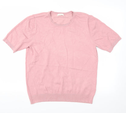 Womens UK Size M H&M Pink Basic T-Shirt