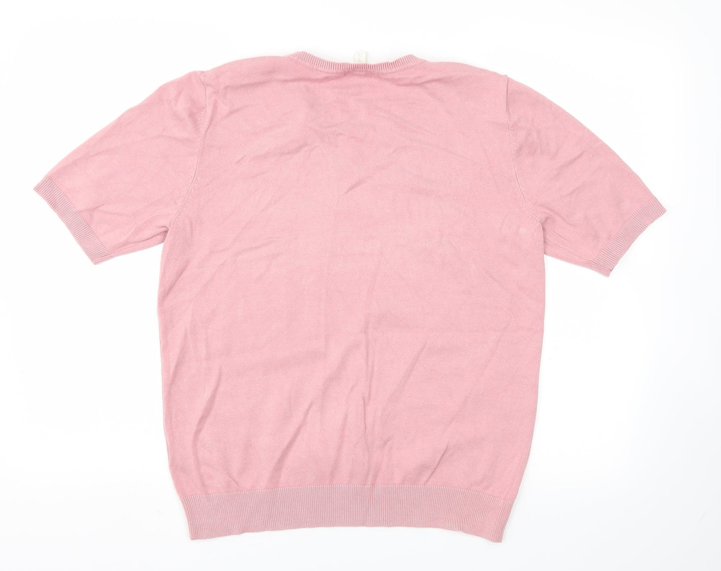 Womens UK Size M H&M Pink Basic T-Shirt