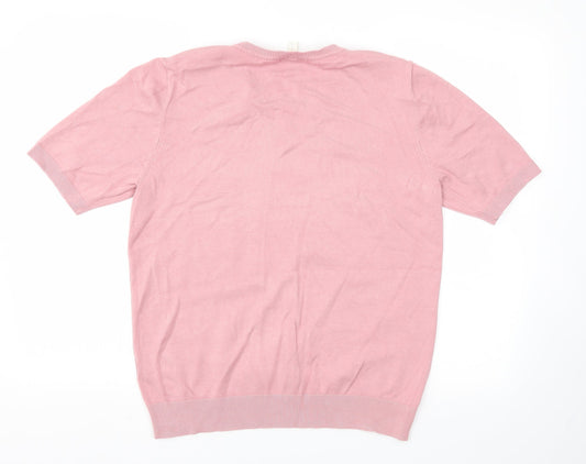 Womens UK Size M H&M Pink Basic T-Shirt