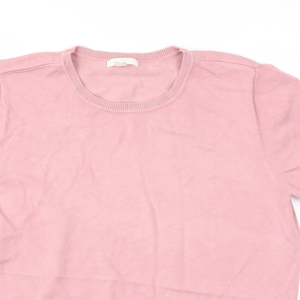 Womens UK Size M H&M Pink Basic T-Shirt