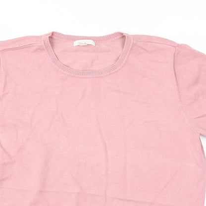 Womens UK Size M H&M Pink Basic T-Shirt