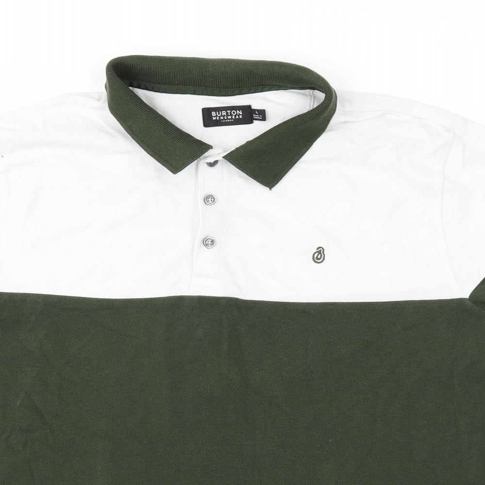 Burton Menswear Mens Green    Polo Size L