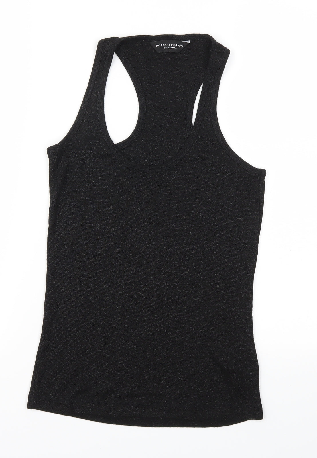 Womens UK Size 8 Dorothy Perkins Black Basic Tank