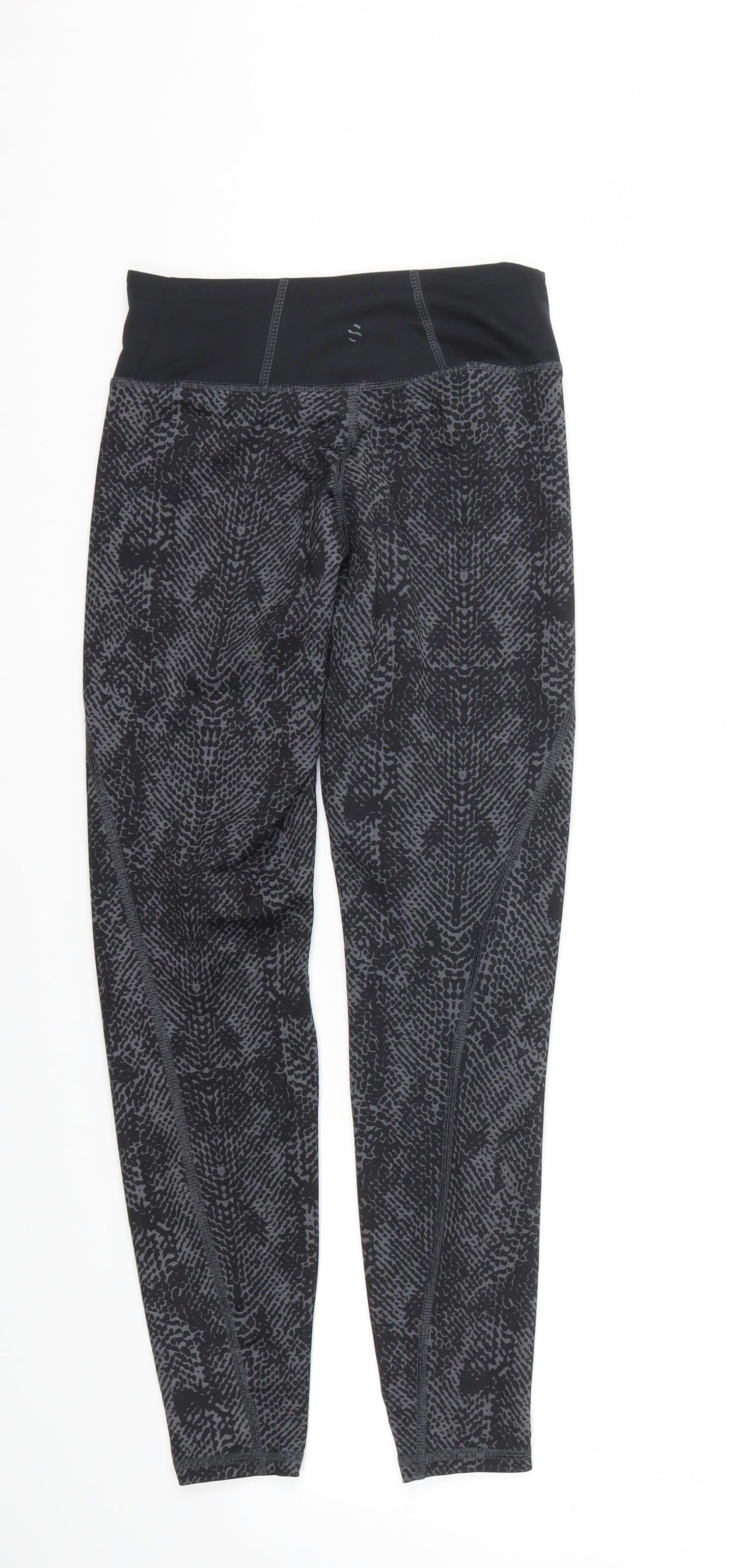 Womens UK Size XS H&M Regular Fit Capri Black Trousers