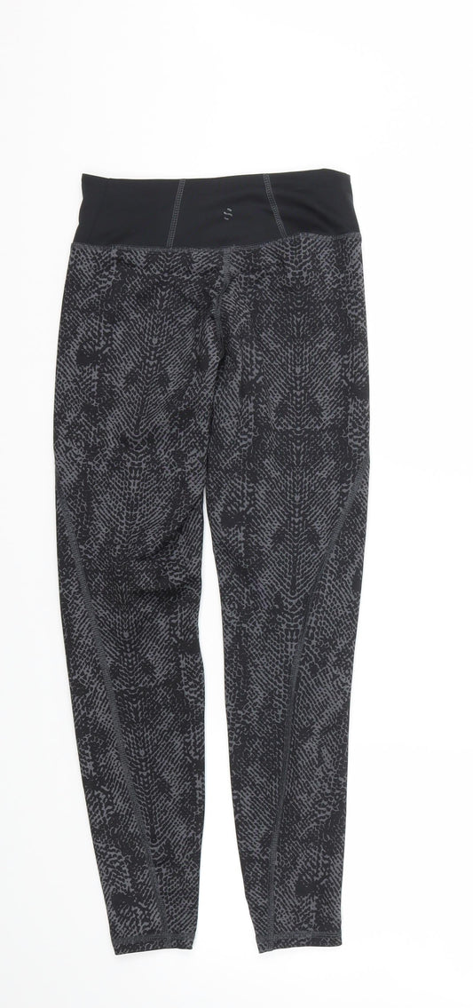 Womens UK Size XS H&M Regular Fit Capri Black Trousers