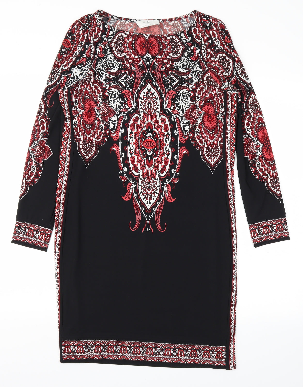Wallis Womens Black Argyle/Diamond  A-Line  Size S