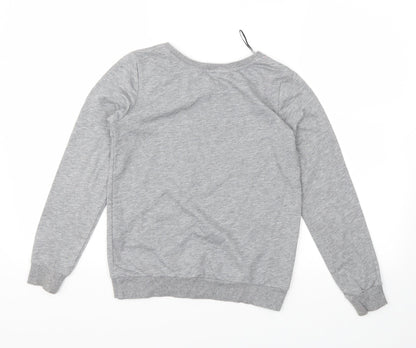 H&M Girls Grey Floral  Pullover Jumper Size 10-11 Years