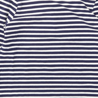 AVENUE  Womens Blue Striped  Basic T-Shirt Size M
