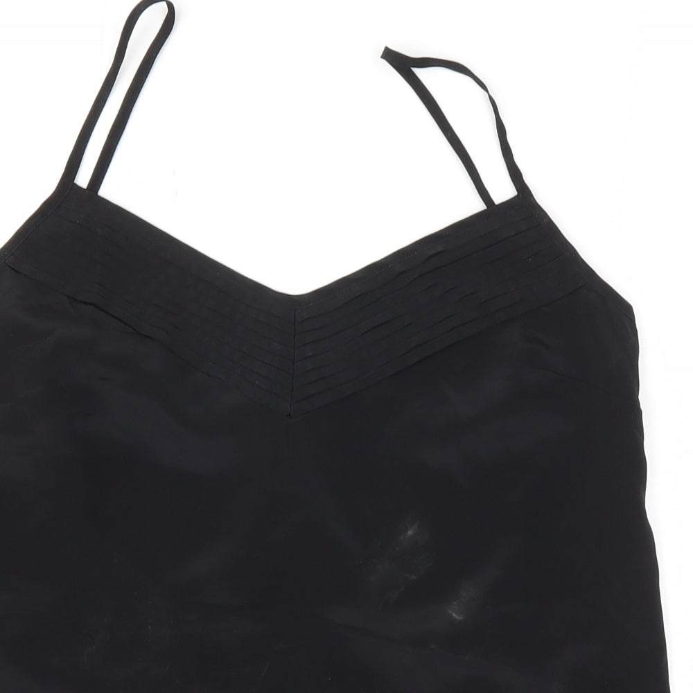 Miss Selfridge Womens Black Houndstooth  Basic Blouse Size 6