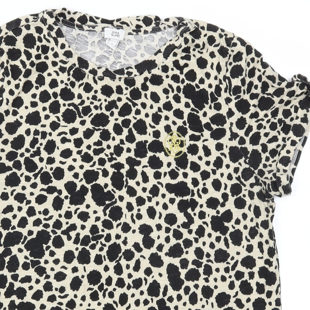 Womens UK Size 10 River Island Brown Basic T-Shirt