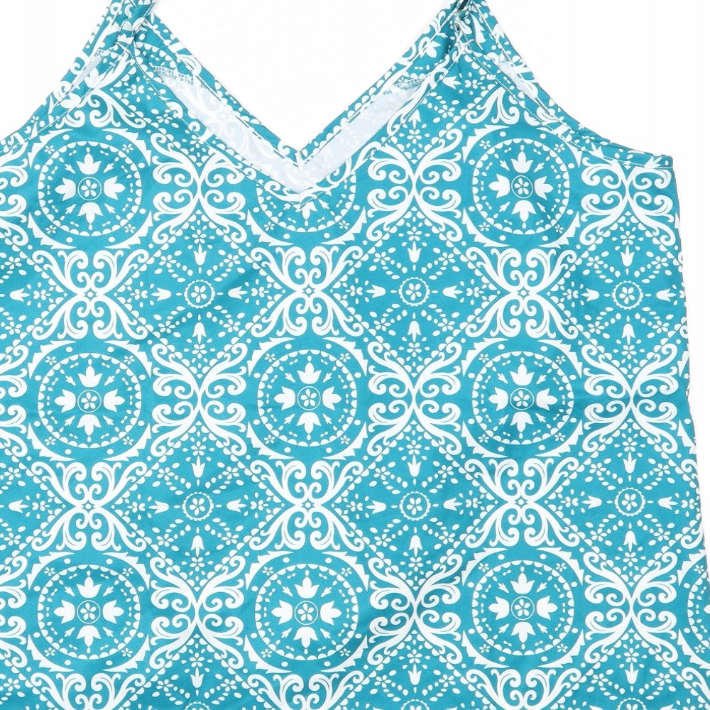 Womens UK Size XL Preworn Blue Basic Blouse