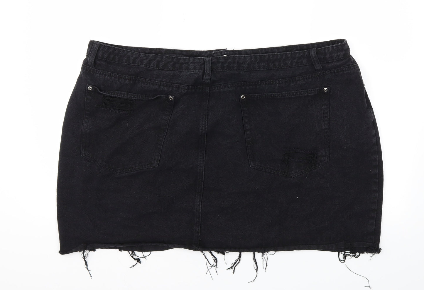 Boohoo Womens Black   A-Line Skirt Size 44 in