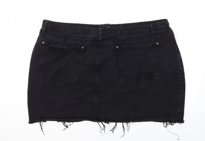 Boohoo Womens Black   A-Line Skirt Size 44 in
