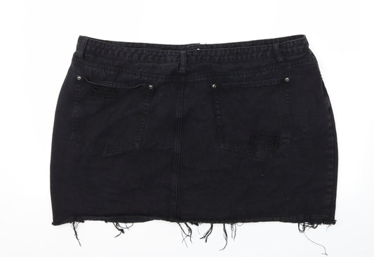 Boohoo Womens Black   A-Line Skirt Size 44 in