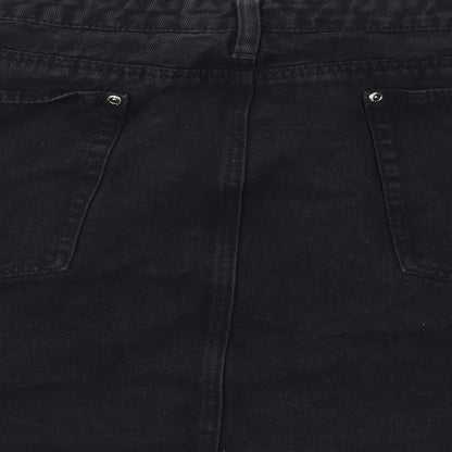 Boohoo Womens Black   A-Line Skirt Size 44 in