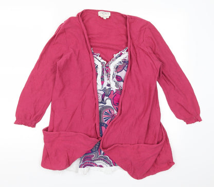 NEXT Womens Pink Floral  Cardigan Jumper Size 10  - Cardigan and Top All in One