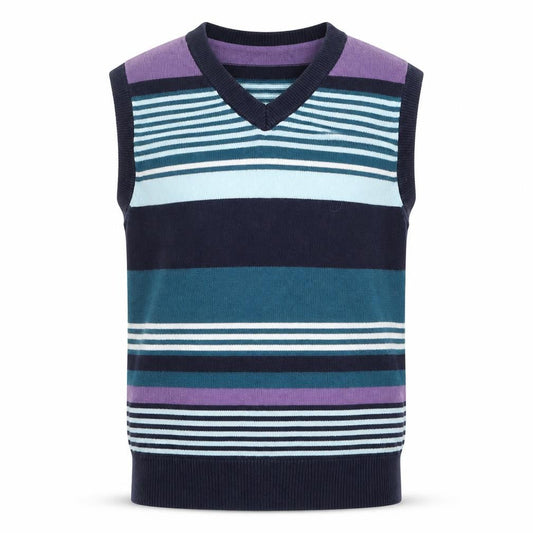 NEXT Boys Purple Striped  Vest Jumper Size 6 Years  - Blue