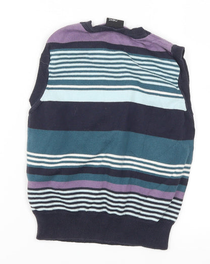 NEXT Boys Purple Striped  Vest Jumper Size 6 Years  - Blue