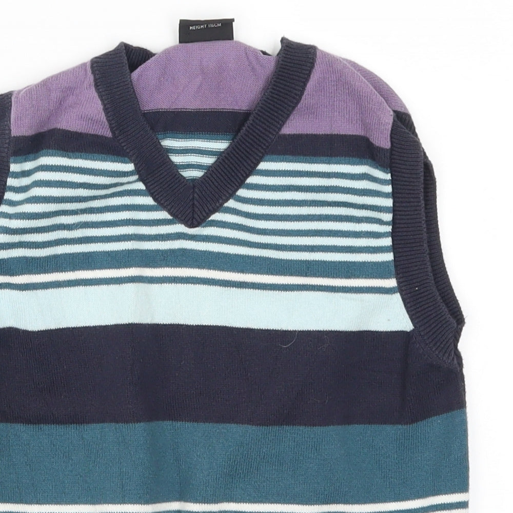 NEXT Boys Purple Striped  Vest Jumper Size 6 Years  - Blue