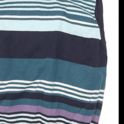 NEXT Boys Purple Striped  Vest Jumper Size 6 Years  - Blue