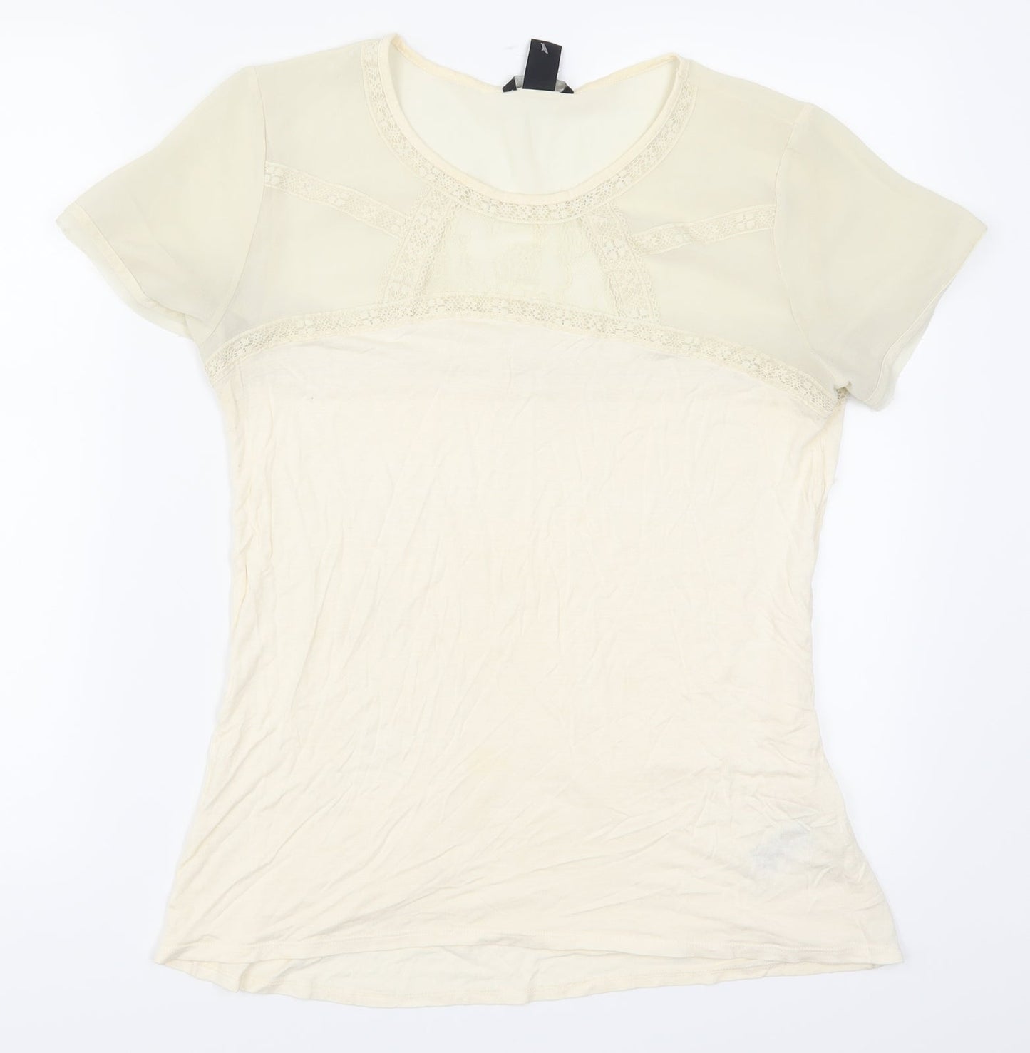 H&M Womens Beige   Basic T-Shirt Size S