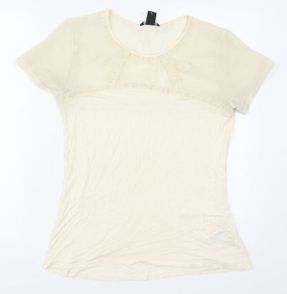 H&M Womens Beige   Basic T-Shirt Size S